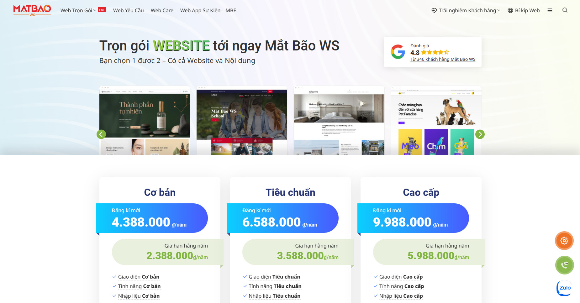 Mắt Bão WS là đơn vị thiết kế website chuyên nghiệp nhất hiện nay 