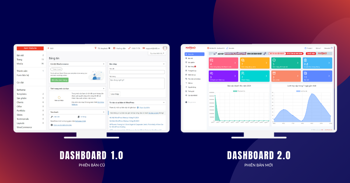 So sánh giữa Bảng điều khiển 1.0 và 2.0