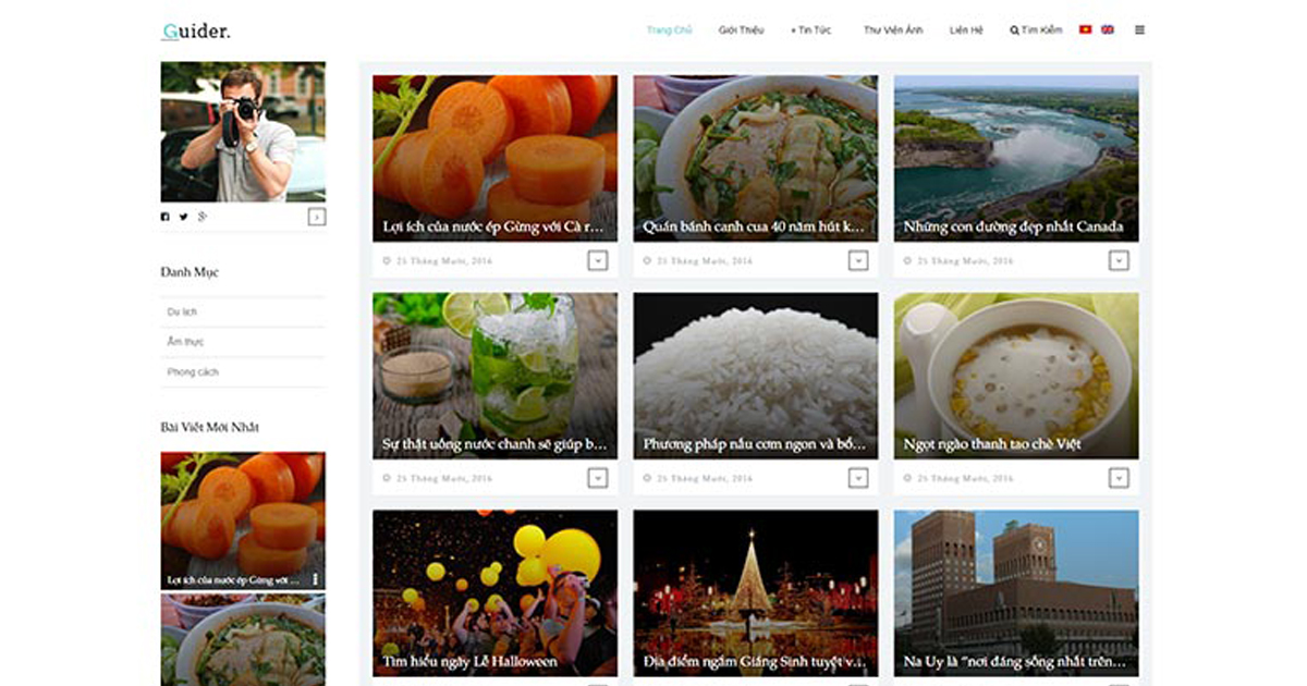 Website Blog du lịch Guider